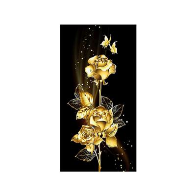 China Europe 5D DIY Gold Rose Diamond Painting Flower Wall Canvas Art Painting For Home Decor Full Drill Cross Stitch Diamond Kits for sale