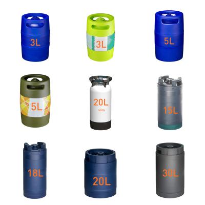 China beer & Beverage Package Beer Keg Keg Material Plastic Reusable Beverage Keg 3L 5L 15L 18L 20L 30L for sale