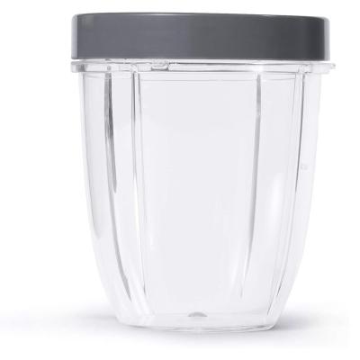 China Household Nutri 18oz Short Cup with Standard Lip Ring, Clear/Gray for Nutri Blender 600w 900w (NBM-U0269) for sale