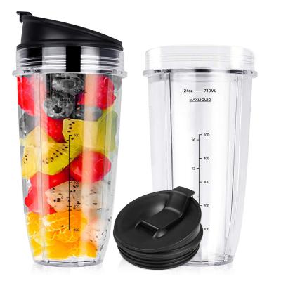 China Household Replacement Blender Cup with Lid (2 Pack) 24 oz Cups for Nin Ja Q.I. BL480 BL482 BL642 NN102 BL682 BL450 BL2013 Automatic Blender for sale