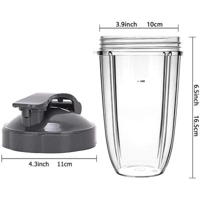 China Household Blender Parts Cups for Nutri Blender, 24OZ Cup with Flip Top To Go Lid Compatible with 600W 900W Nutri Blender (2 Packs) for sale