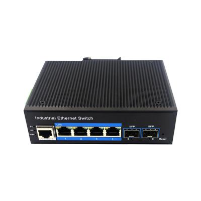 China LACP POE DIN Rail Managed Switch 4 Port 10/100/1000M Electronic Base-X 1000 Base-X Gigabit Switch Industrial for sale