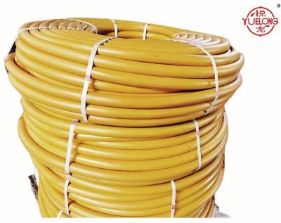 China Wear Factory High Quality Yellow Flexible 10 Bar Nitrile rubber Textile Braid Air and Oil mist Rubber Hose Air Compressor Hose for sale