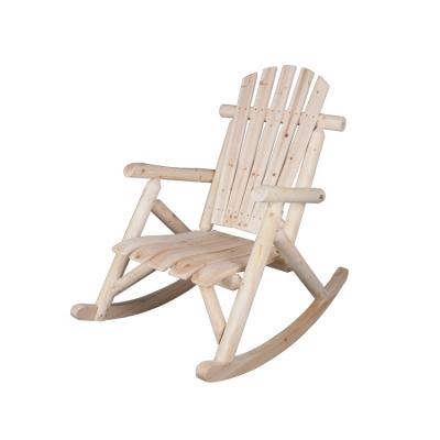 China Reclining Patio Outdoor Garden Log Wood Rocking Chair for sale