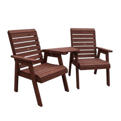 China 100% Farmhouse Solid Wood Outdoor Double Garden Chair for sale