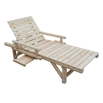 China Farmhouse Log Style Leisure Outdoor Garden Wooden Sun Sofa for sale