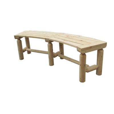 China Outdoor Curved Farmhouse 100% Solid Wood Garden Bench for sale