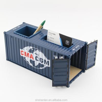 China Europe 20ft 1:25 Scale Working Shipping Container Pen Holder Door Decoration / Advertising Gift for sale