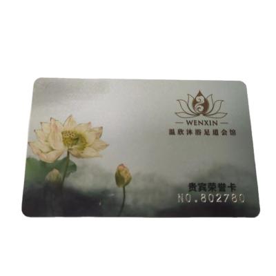 China Plastic Membership Card Silkscreen Printing Concave Silver Stamping Signature Stripe Customized PVC Card for sale