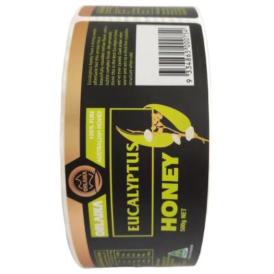 China Waterproof Honey Food Label Matte Film Barcode Squirting Adhesive Custom Label Sticker for sale