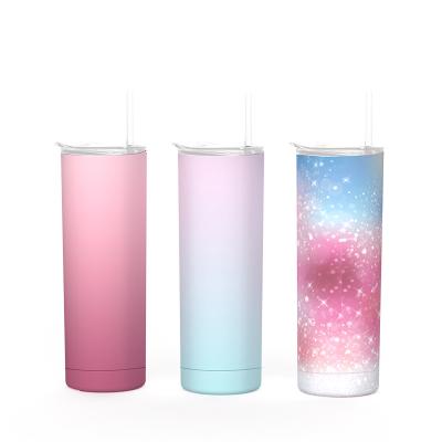 China Factory direct contemporary free sample blanks 20oz Slim Tumbler Stainless Steel Sublimation Tumblers with Straw yongkang wholesale for sale