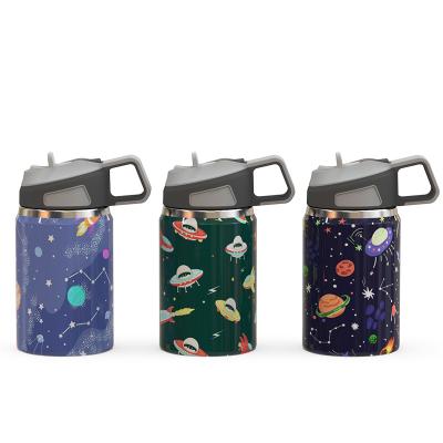 China Wholesale 2021 Hot Selling Stainless Steel Viable 14oz Double Wall Vacuum Insulated Bulk Cartoon Kids Water Bottle Sublimation Kids Mug for sale