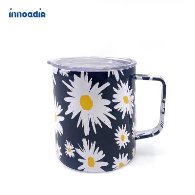 China Viable Sublimation Customized Mugs Heat Press Supplier Mugs 14oz Coffee Tumbler Travel Mug Vacuum With Handle for sale