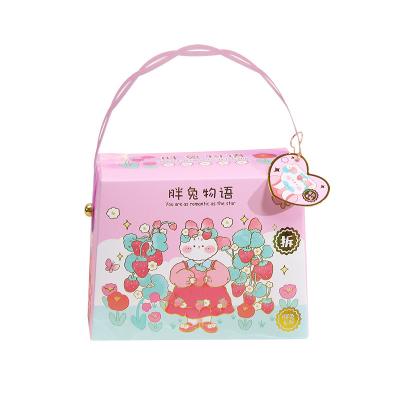 China Cute 4 Designs Girl Style Spring Dating Series Boxed Sticker Simple Hand Account Decor DIY Gift Paper Bag for sale