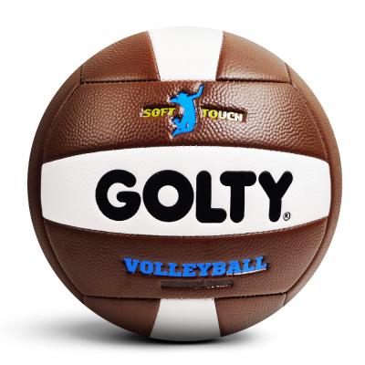 China PVC Bladder Eco-friendly Polyester Rubber Polyester Outdoor Game Soft Leather Beach Volleyball for sale