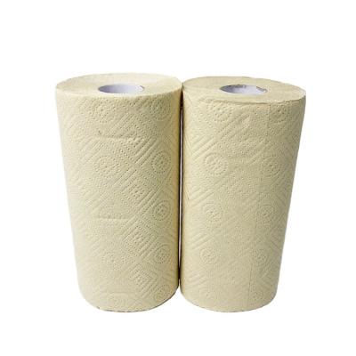 China Bamboo Pulp Factory Price OEM Super Absorbent Eco Friendly Bamboo Embossed 2 Ply Kitchen Tissue Tissue Paper for sale