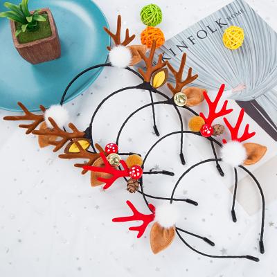 China Party Christmas Hot Selling Hair Wrapped Cute Reindeer Children Headband New Female Hair Accessories for sale