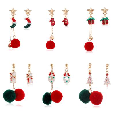 China Fashion New Christmas Earrings Asymmetric Christmas Tree Earrings Boots Stud Earrings for sale