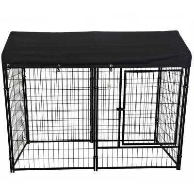 China Viable Double Door Dog Kennel Crate Crate With Large Black Metal Collapsible Heavy Duty High Quality Exterior for sale