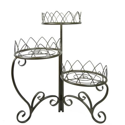 China New Europe Style Home Fashion Decorative Iron Metal Hanging Flower Pots Planters Display Stand For Flower Racks for sale