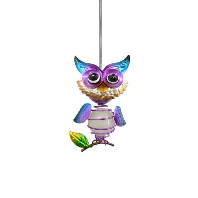 China Quality Guaranteed Modern Low Price Solar Lantern Garden Decoration Outdoor Metal Owl Hanger for sale