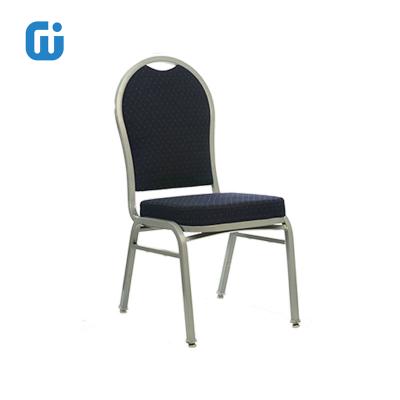 China Hotel Party Contemporary Wholesale Stackable Aluminum Fabric Upholstered Padded Throne Banquet Chair For Banquet Hall Wedding Events for sale