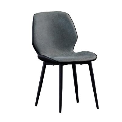 China Luxury Modern Restaurant Furniture Fabric Dining Chair Gray Dinning Room Modern High Back Furniture Blue Home Metal for sale