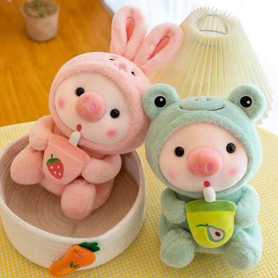 China Cute Tiger Bunny Plush Doll Pink Pig Plush Toy Girl Cuddly Baby Appease Cosplay Frog Doll Valentine's Day Birthday Gift for sale