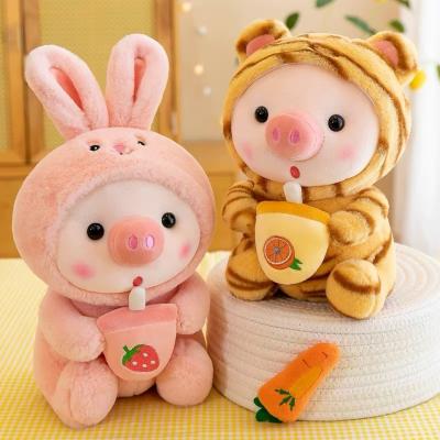 China Cute Tiger Bunny Plush Doll Pink Pig Plush Toy Girl Cuddly Baby Appease Cosplay Frog Doll Valentine's Day Birthday Gift for sale