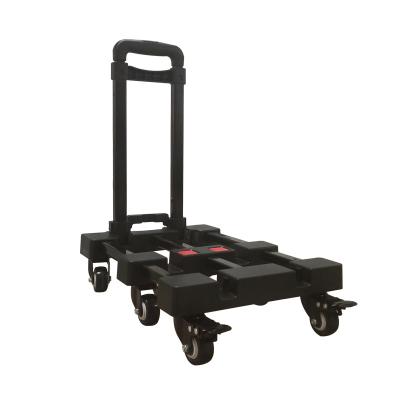 China Iron Pipe + Engineering Plastic Direct Sales 100kg Strong Load Capacity Factory Foldable Luggage Trolley for sale