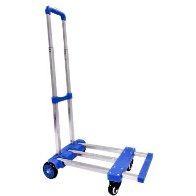 China Heavy Duty Portable Folding Homeshopping Luggage Trolley with Stainless Steel Telescopic Tube, 100kg Load Bearing for sale