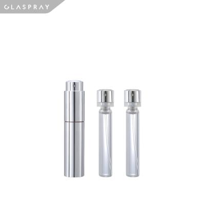 China KIRA Shiny Silver Twist 10ml Refill and Spray Refillable Perfume Bottle for sale