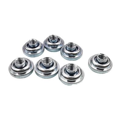 China Heavy Industry LAS-440/632/832/032/0420 Carbon Steel self-locking Round Nut ZINC PLATED  self-clinching Fasteners Floating Nut for Metal sheet for sale