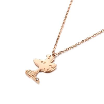 China 316L Stainless Steel Simple Cute Dog Animal Cartoon Hot Selling Trend Fashion Pendant Necklaces for sale