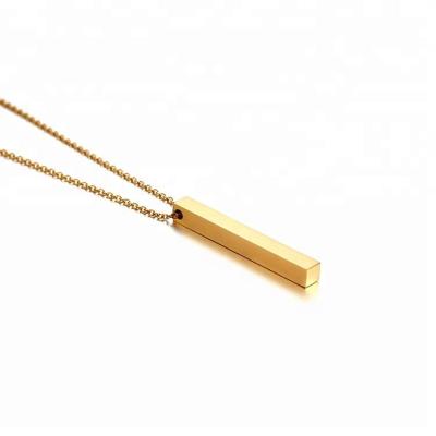 China Wholesale Hiphop Fashion High Quality 316L Stainless Steel Name Vertical Bar Custom Engraved Necklace for sale