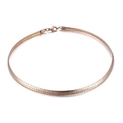 China Hot Selling High Quality Fashion Vintage 316L Stainless Steel Clavicle Chain Necklace TRENDY Rose Gold Short Necklace for sale