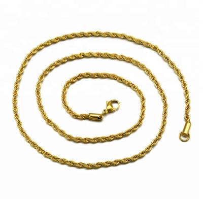 China Factory Direct Sale Fashion 316L Stainless Steel Twist Chain Hot Selling Necklace for sale