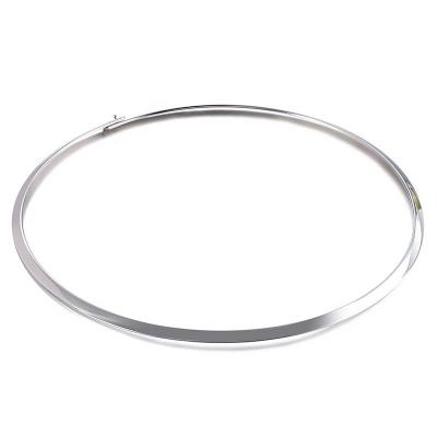 China Fashion Trendy Hot Selling High Quality Vintage 316L Stainless Steel Metal Overstated Short Silver Ring Necklace for sale