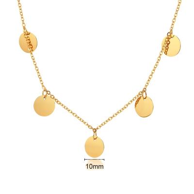 China CLASSIC minimalist wholesale charm wholesale 18K gold 316L stainless steel jewelry 18K gold woman fashion small round choker necklace for sale