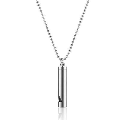 China Fashion Hot Selling High Quality Custom Made Minimalist Whistle 316L Stainless Steel Pendant Necklace for sale