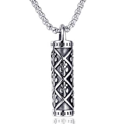 China Hot Selling High Quality Trendy Trendy 316L Stainless Steel Minimalist Punk Cylinder Pendant Necklace for sale