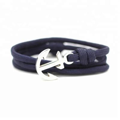 China Fashion QUEEN IS Fashion New Personalized Nautical Stainless Steel Rope Anchor Bracelets for sale