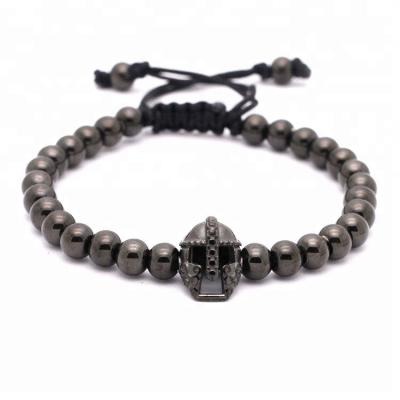 China Fashion Fashion High Quality Wholesale 316L Unisex Soldier Helmet Beads Stainless Steel Bracelets for sale