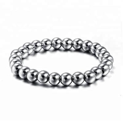 China High Quality Custom Casual/Sporty 8mm 316L Stainless Steel Beads Ball Simple Bracelets for sale