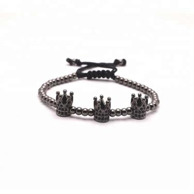 China Wholesale high quality fashion fashion punk 316L stainless steel ball bead crown bracelets for sale