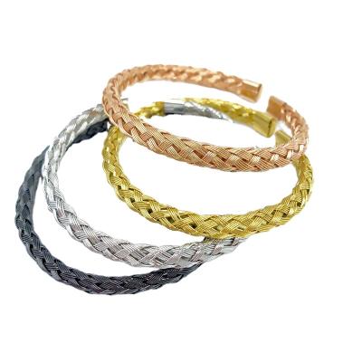 China Fashion Office/Factory Direct Selling Career Office/Factory Direct Selling Style 316L Stainless Steel Stainless Steel Cuff Braided Bracelets for sale