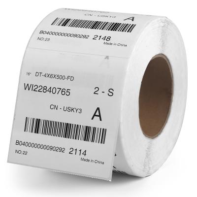 China Guangdong 100mm*100mm 4x4 Heat Sensitive Shipping Labels Manufacturer Inches Direct Thermal Label 500 Labels Per Roll for sale