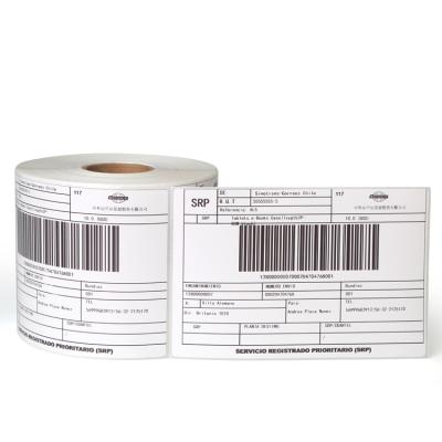 China Plain Printed Barcode Label Thermal Thermal Plain Printed Self Adhesive Shipping Labels 100*100*500 for sale