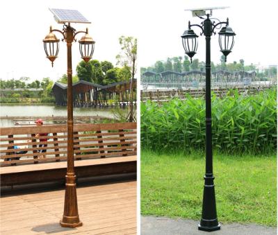 China Unborn Dusk Solar Post Light Lamp 20w Auto Dusk To Dawn Warm White White LED Garden Dawn 20w Cast Aluminum Solar Lamp Post Light For Outdoor Landscape Pathway for sale