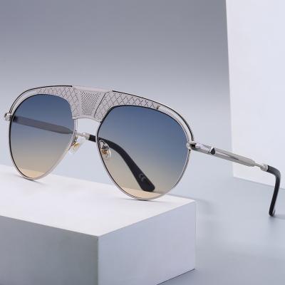 China Fashion Sunglasses Drop Shipping Rimless Sun Glasses Aviation Polit Metal Shades Gold Metal Ladies Gradient Sun Glasses Wholesale for sale